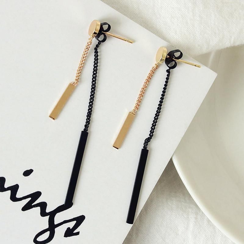 Earrings Wholesale Long Tassel Stud Earring Flat Stick Pendant Earrings