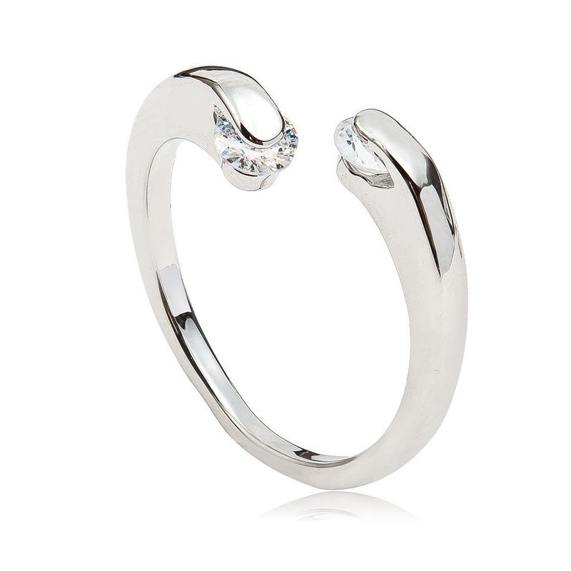 Fashion Snake Head Ring Geometric Open Zircon Diamond Ring