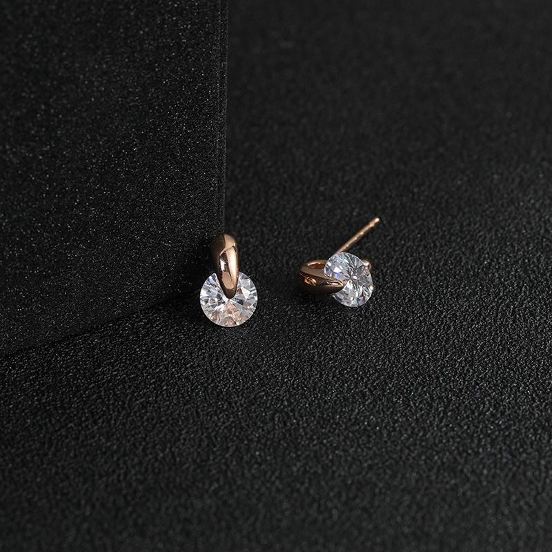 New Korean Fashion Inlaid Zircon Earrings Simple Fashion Earrings Ladies Earrings Gifts Wholesale