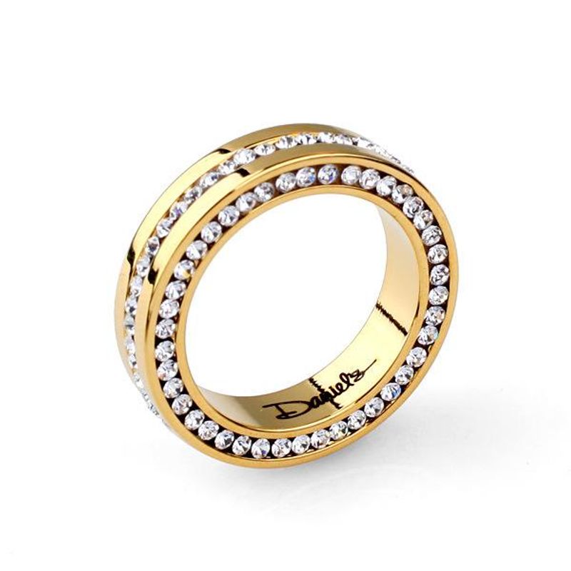 Hot Sale Hand Decorated Full Diamond Stainless Steel Ring Jewelry Ring Wholesale