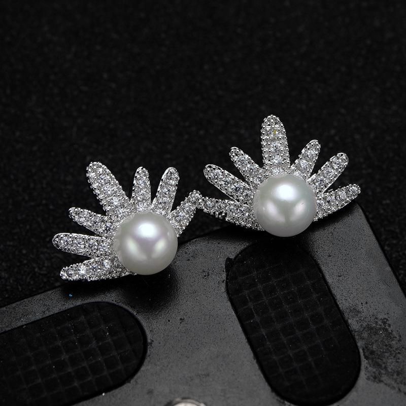 Neue Europäische Und Amerikanische Mode Mikro Eingelegte Aaa-zirkon-perlen Ohrringe Star-ohrringe Im Gleichen Stil 20827202