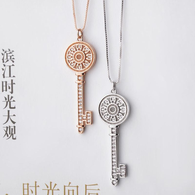 Mode Neue Koreanische Version Von Aaa Zirkon Sonnenblumen Schlüssel Halskette Damen Kurze Halskette 30720502