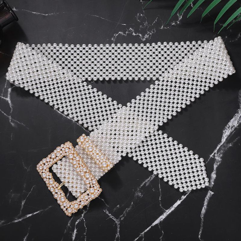 Alloy Pearl Belt Fashion Wild Belt Exaggerated Clothing Accessories