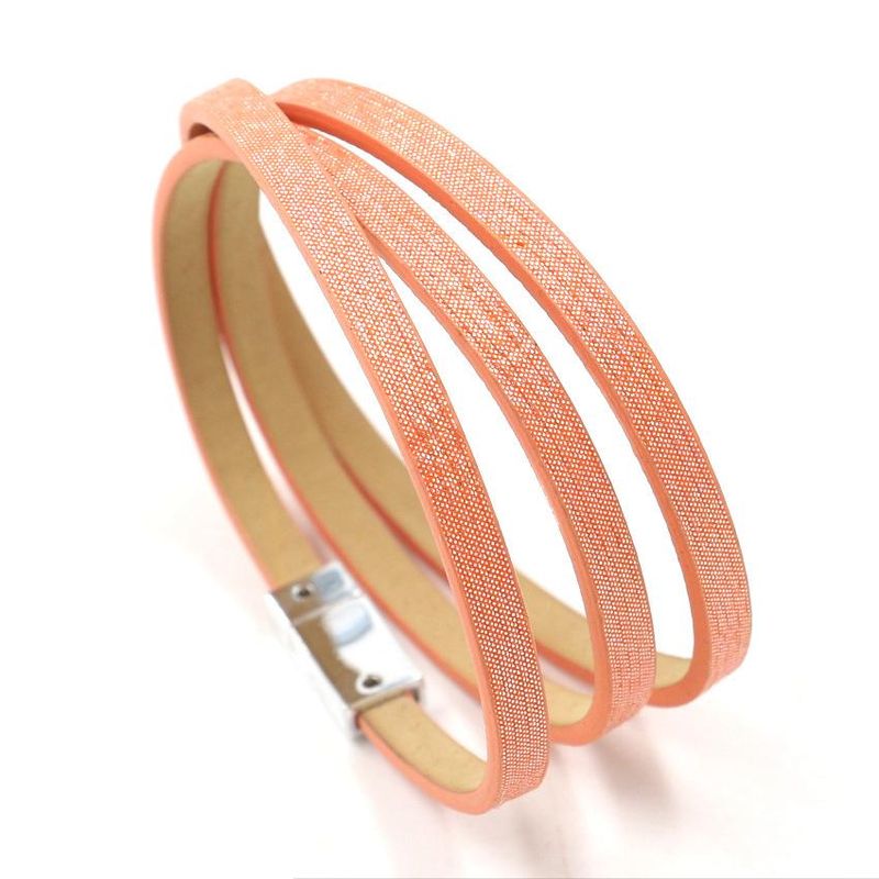 New Colorful Glitter Pu Leather Multilayer Bracelet Female Bracelet Jewelry
