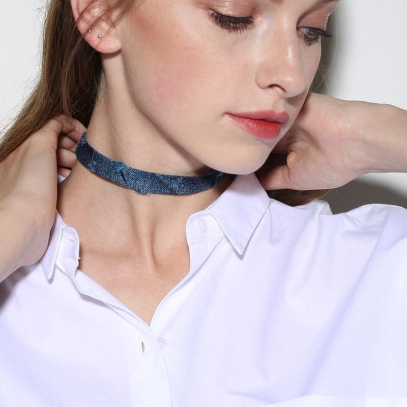 Collar Deshilachado Denim Multi Estilo Collar