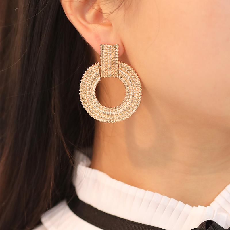 Koreanische Mode Ol Temperament Geometrische Ring Ohrringe Ohrringe Frauen All-match Kreis Ohrringe Ohrringe Ohrringe Hersteller Großhandel