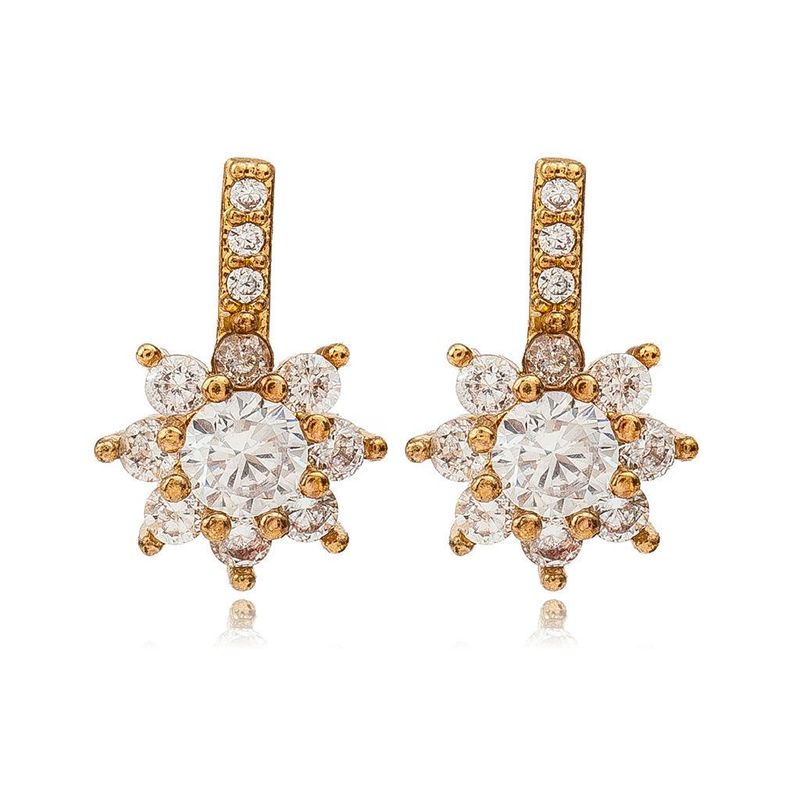 Korean Hot Sale Snowflake Earrings Female Fashion Geometric Diamond Flower Flower Earrings