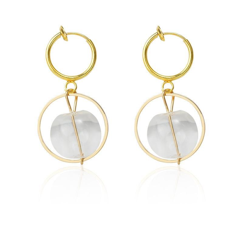 Simple Circle Long Earrings