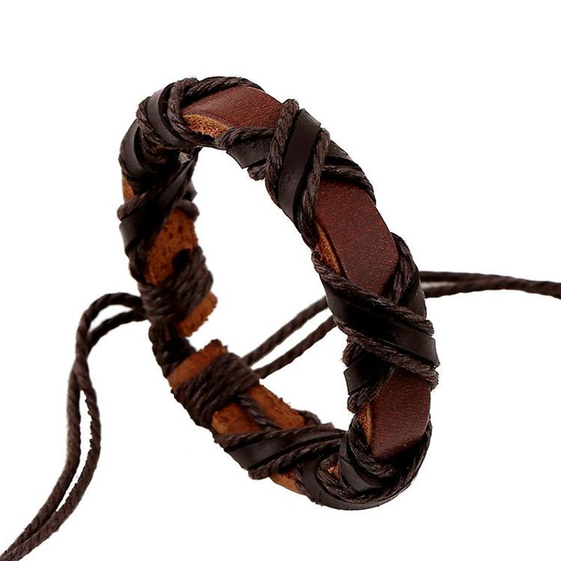 Woven Leather Bracelet Vintage Leather Bracelet