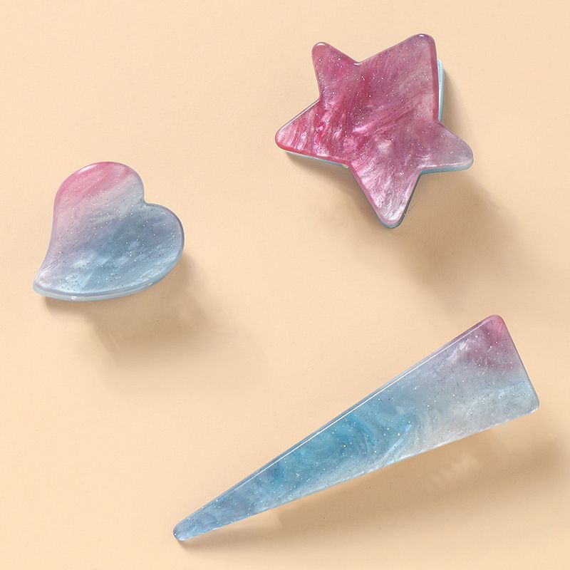 Korean Romantic Starry Sky Acrylic Side Clip Bangs Clip Small Hairpin Set