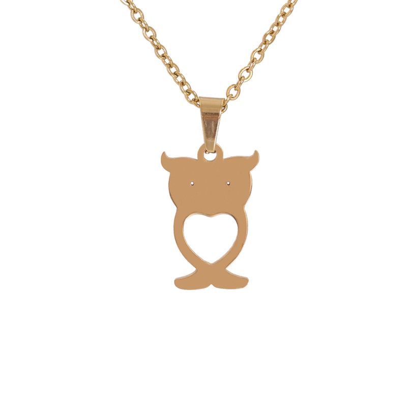 New Animal Owl Pendant Stainless Steel Necklace