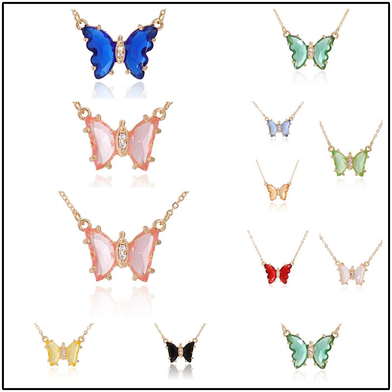 Leichte Luxus Schmetterling Anhänger Halskette