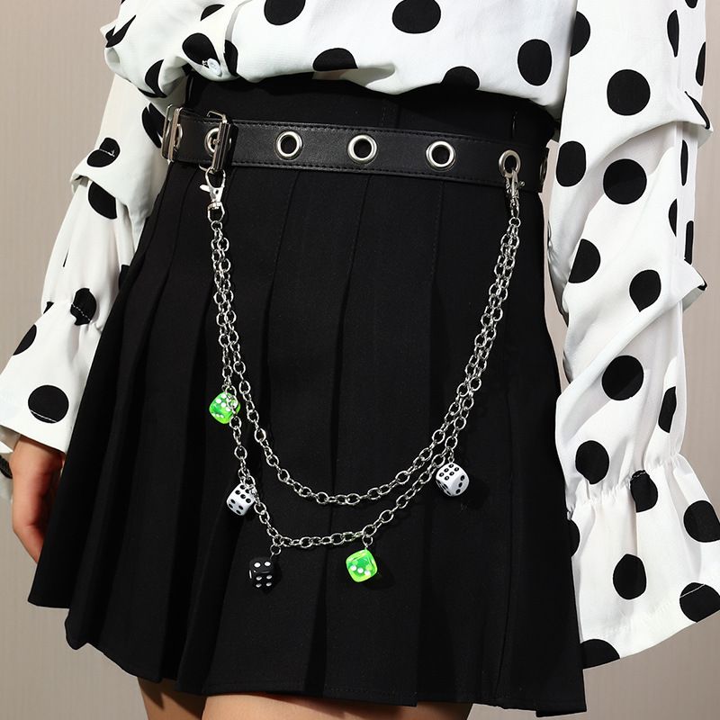 Punk Hip Hop Double  Chain Trendy Simple Shorts Waist Chain