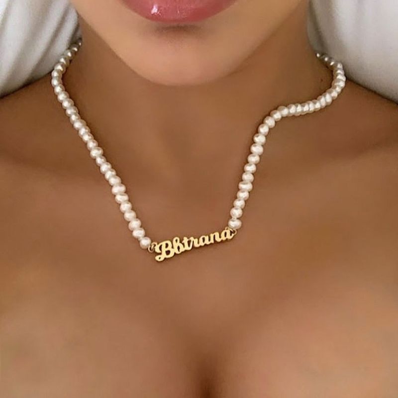 Fashion Pearl English Name Necklace