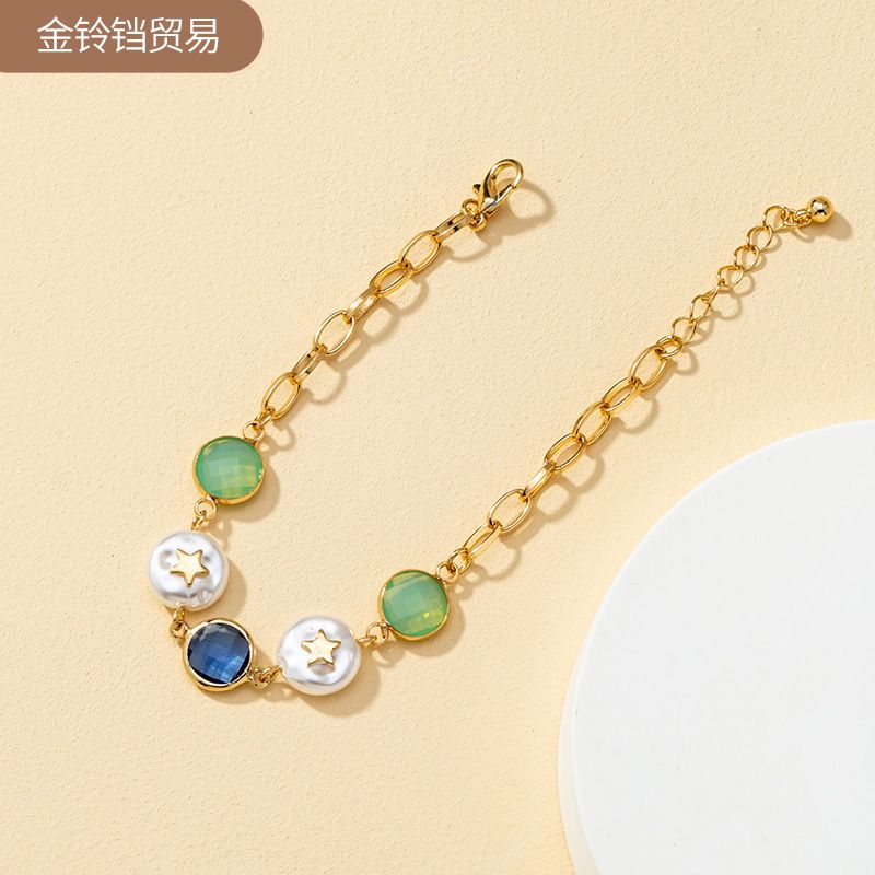 Light Luxury Pearl High-end Crystal Stone Bracelet
