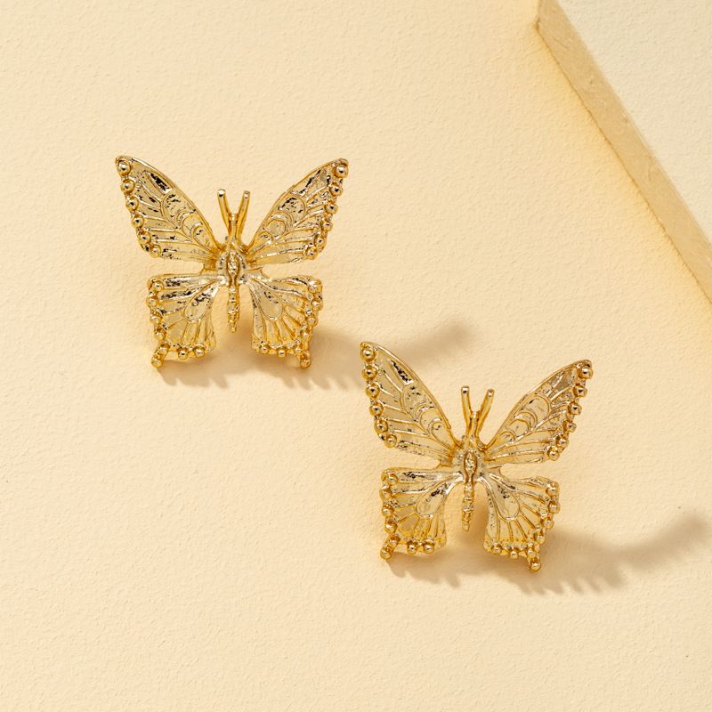 Boucles Oreilles Papillon En Métal Automne