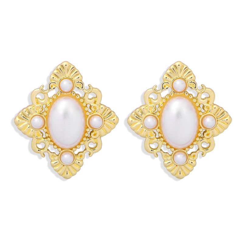 French Palace Retro Style Diamond Pearl Simple And Versatile Earrings Wholesale