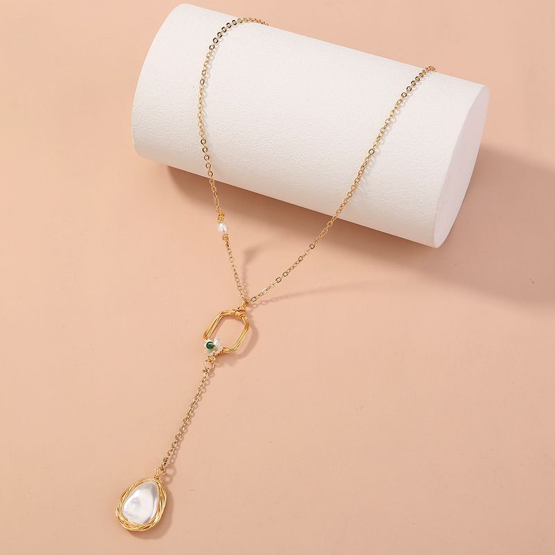 Handmade Chinese Style Retro Palace Pearl Long Pendant Necklace