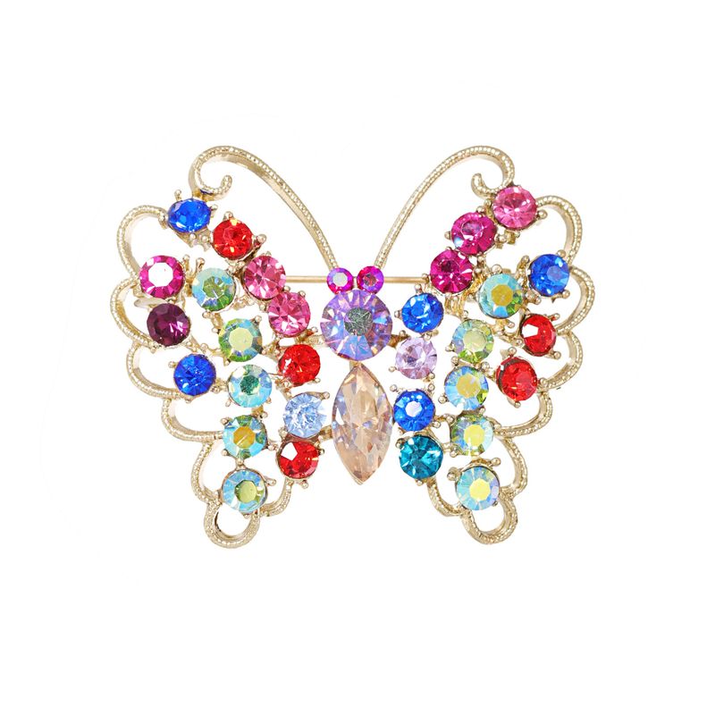 New Pins Alloy Diamond-studded Insect Butterfly Fashion Brooch Wholesale
