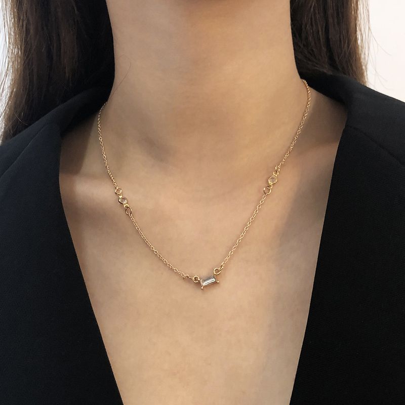 Light Luxury Simple Geometric Diamond High-end Necklace