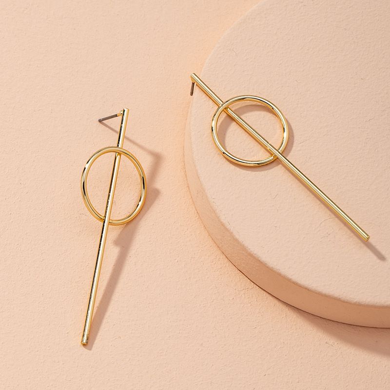 Geometric New Simple And Long Women's Small Circle Alloy Earrings