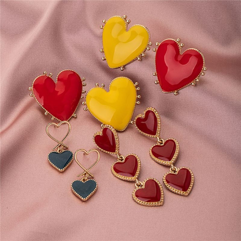Autumn Heart-shaped Long Tassel Vote Earrings