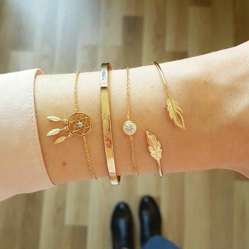 Bracelet Attrape-rêves De Feuille De Flèche Pour Femmes Populaires À La Mode