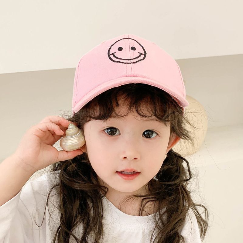 2021 Spring And Summer New Children's Hat Smiley Sun Hat Sun-proof Peaked Cap Girls Cute Cartoon Baseball Cap