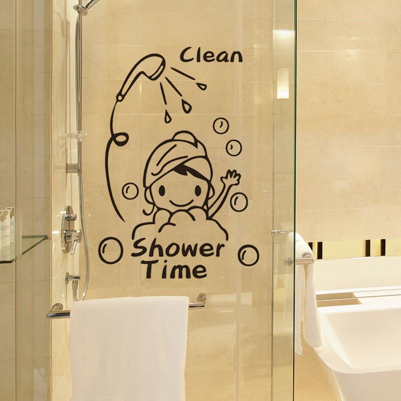 Clean Shower Time Bathing Kids Wall Stickers