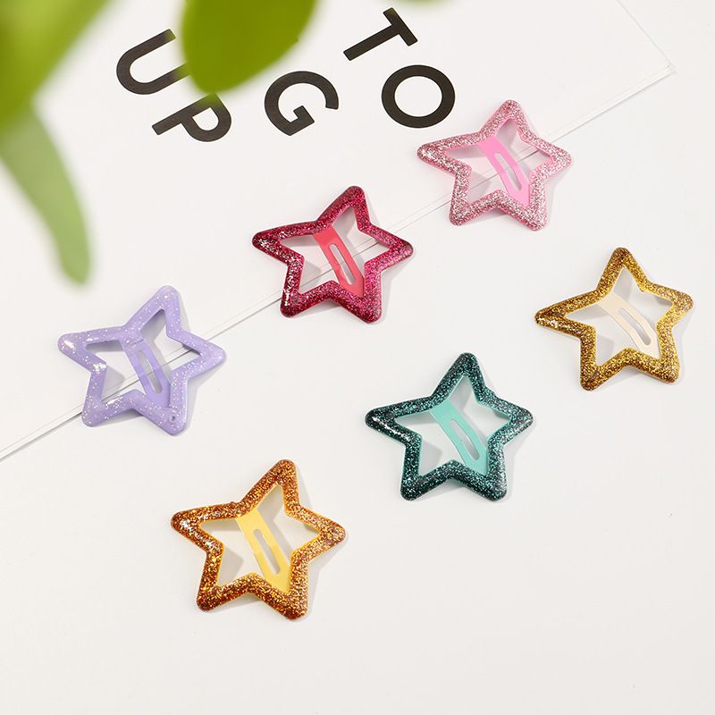 Korean  New Star  Simple  Gold Powder Side Clip