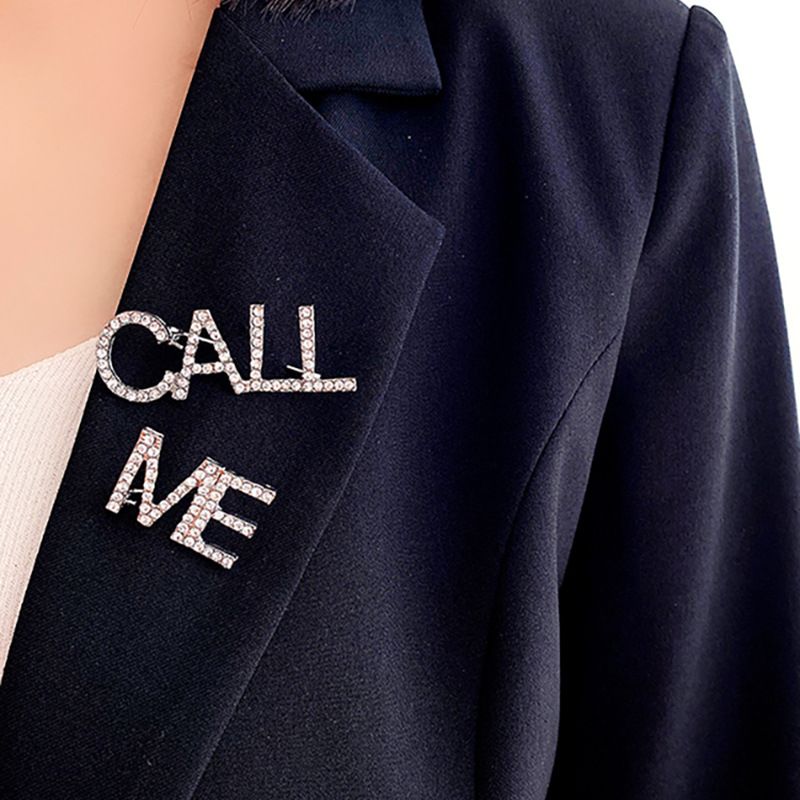 Broche De Callme Con Letras De Diamantes De Aleación De Corea