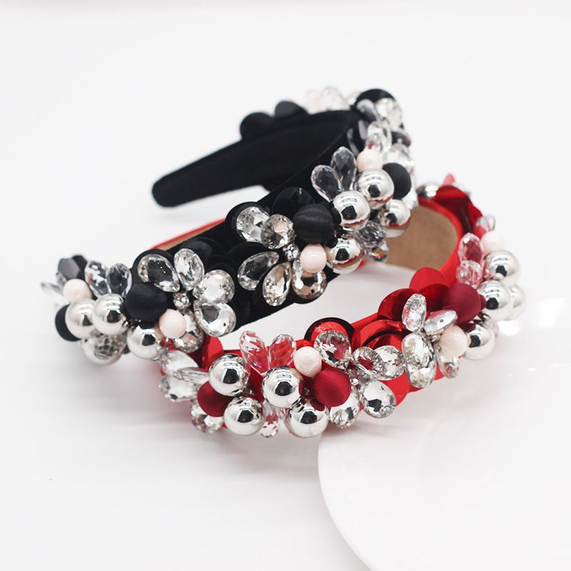 Fashion  Exaggerated Crystal Metal Ball Personality Lady Headband