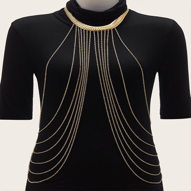 Hot Selling Body Chain Simple Exaggerated Multilayer Iron Necklace