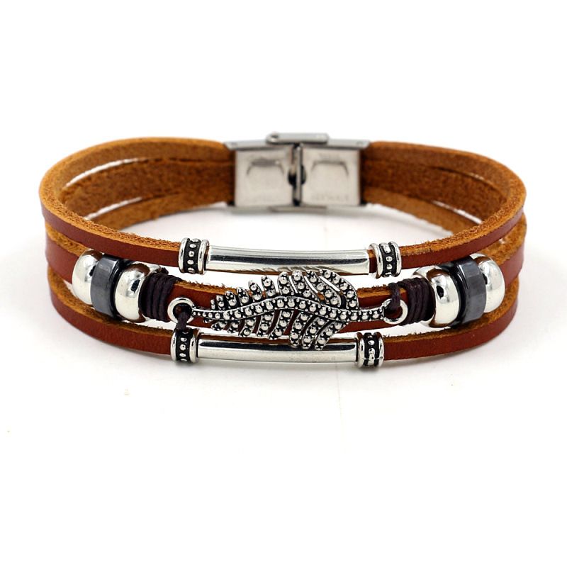 Simple  Brown Leather Bracelet