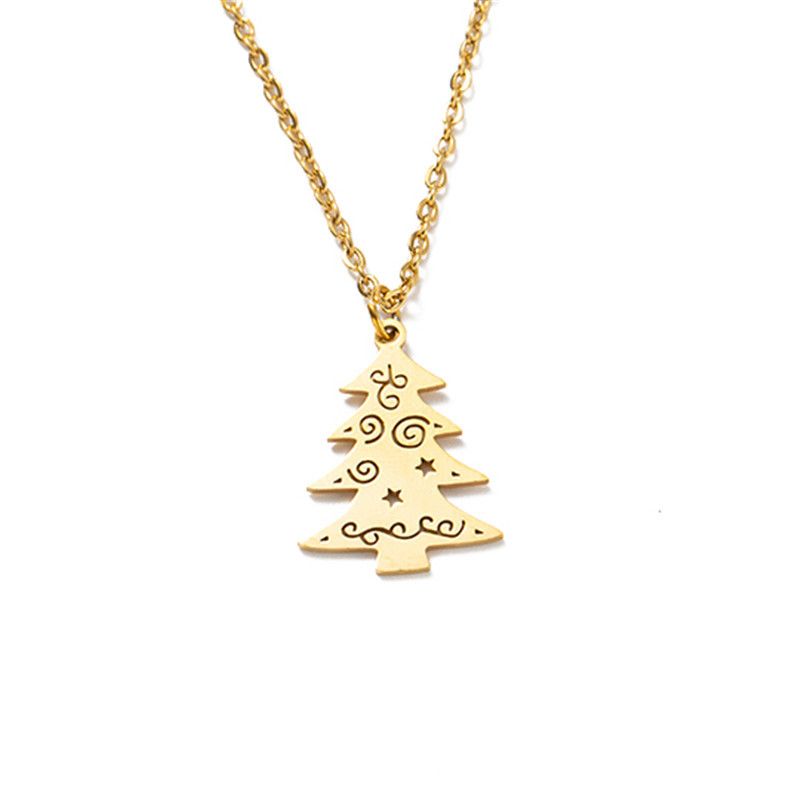 Titanium Steel Christmas Tree Necklace