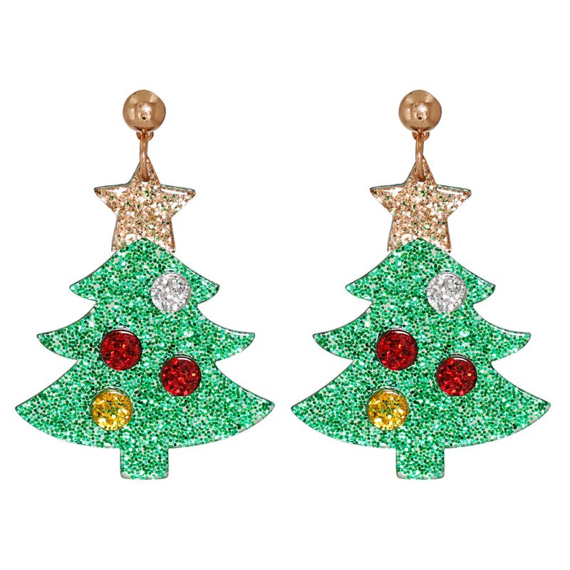Christmas Tree Hat Snowman Elk Acrylic Earrings