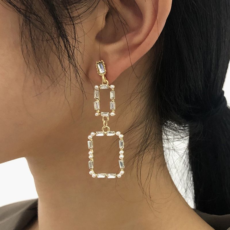 Pearl Long Diamond Earrings