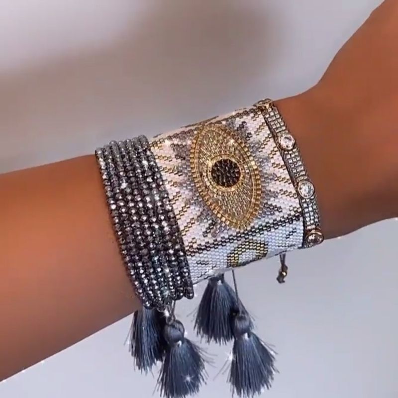 Handgewebtes Devil&#39;s Eye Diamant-armband Im Ethnischen Stil Mehrschichtiges Armband