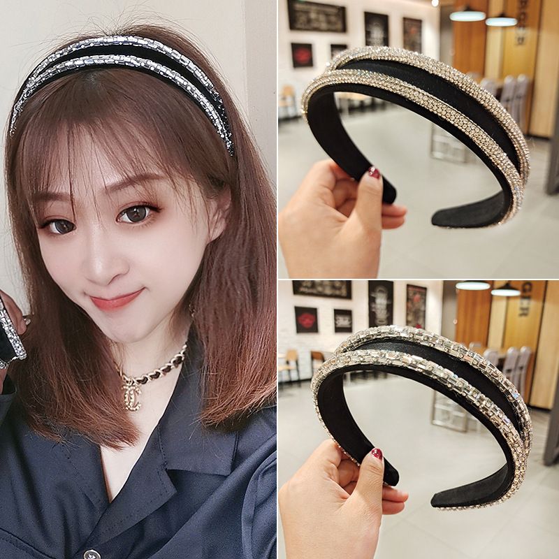 Crystal Glass Broad-sided High-end Headband