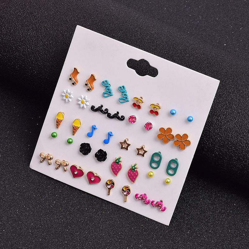 Cute Simple  Korean Color  Earrings Set