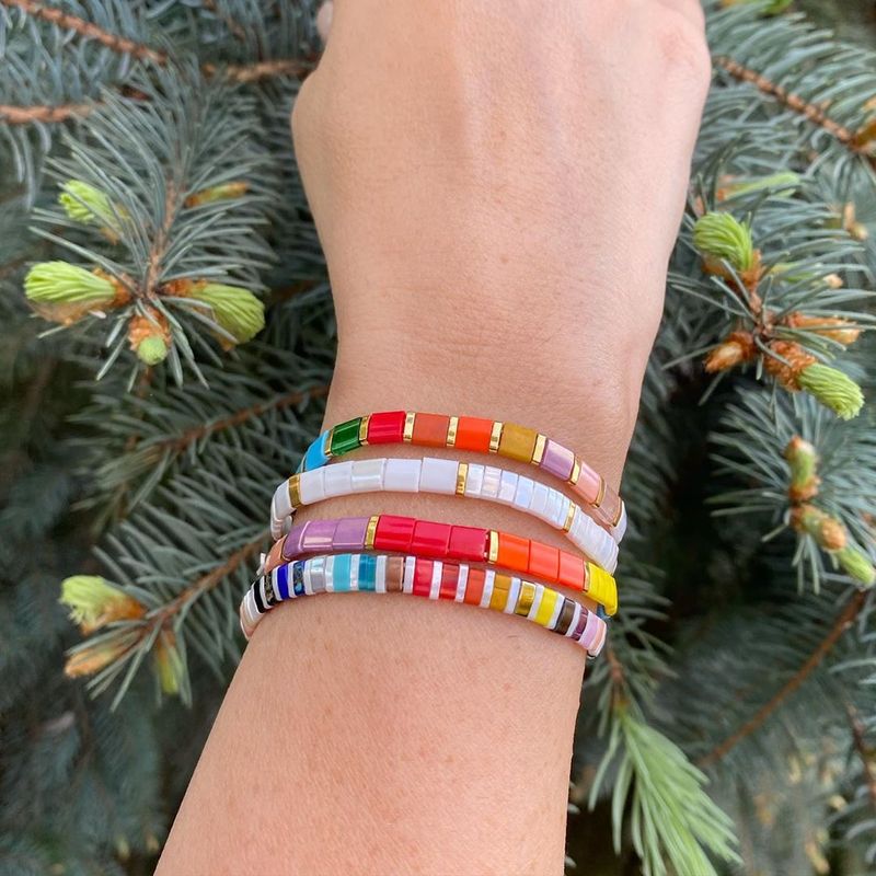 Kreative Böhmische Regenbogen Tila Reisperlen Handgemachtes Perlenarmband