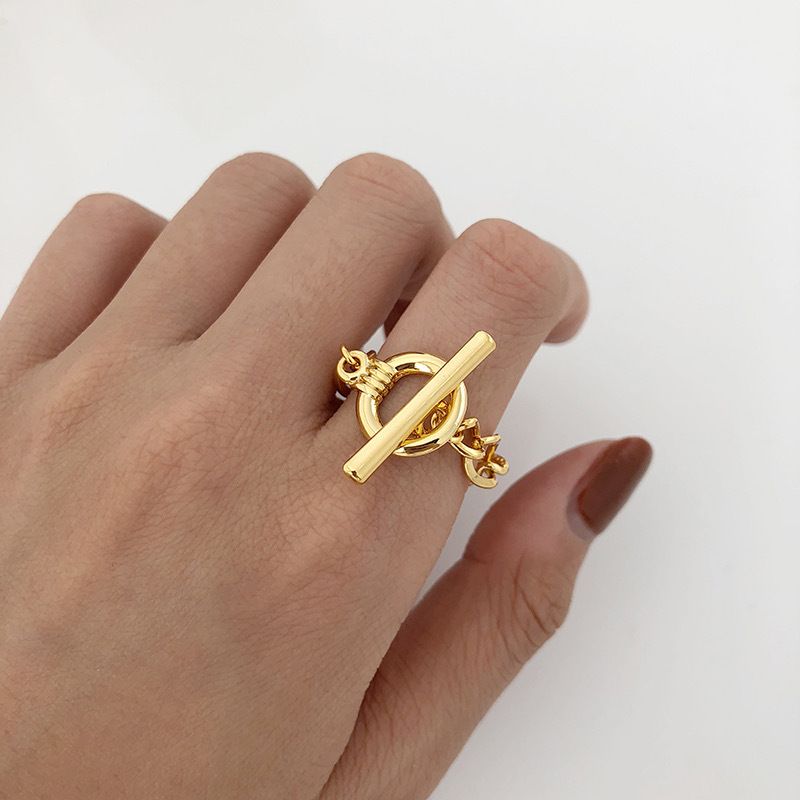 Simple Golden Buckle Ring