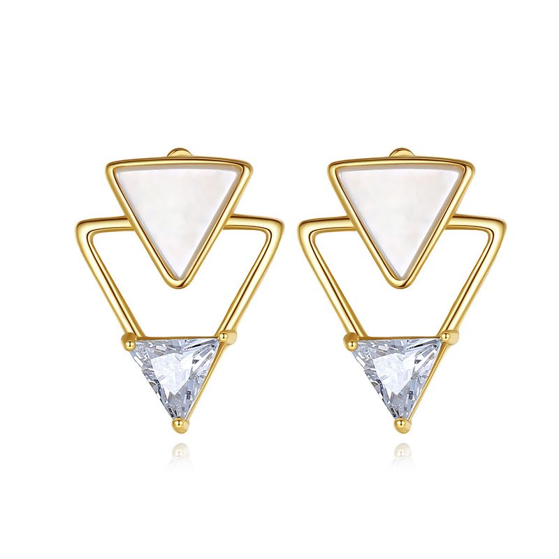 925 Sterling Silver Fashion Geometric Triangle Hypoallergenic Earrings