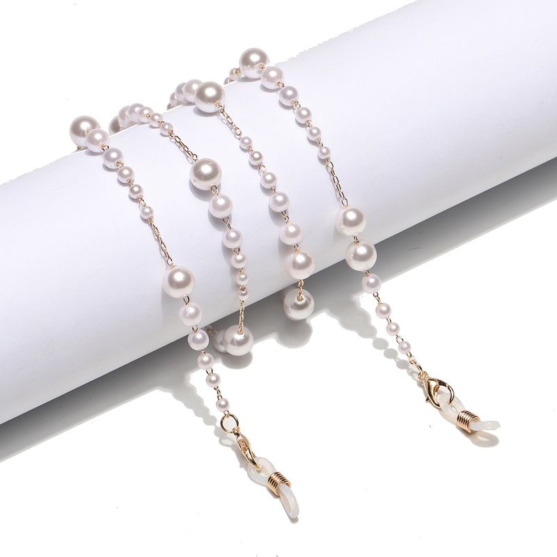 Fashion Simple Gradient Size Pearl Glasses Chain