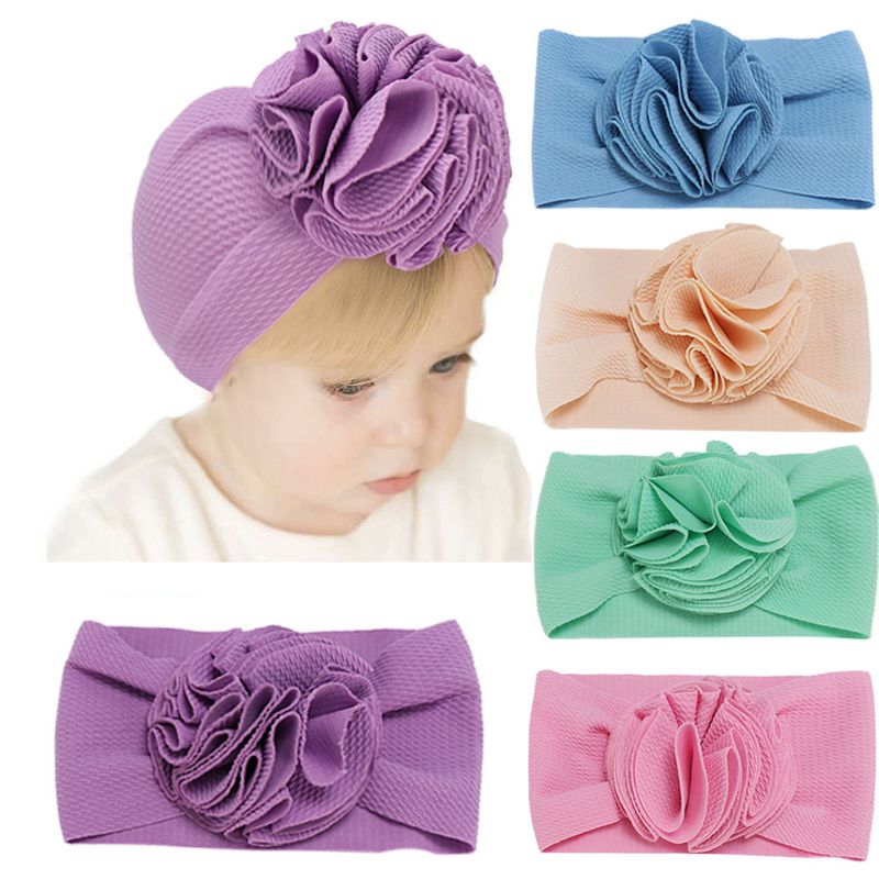 Simple Pure Color Ball Flower Children's Hair Band