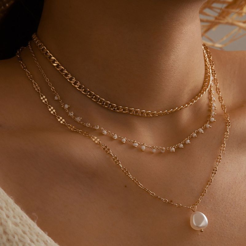 New  Pearl Tassel Multi-layer Necklace