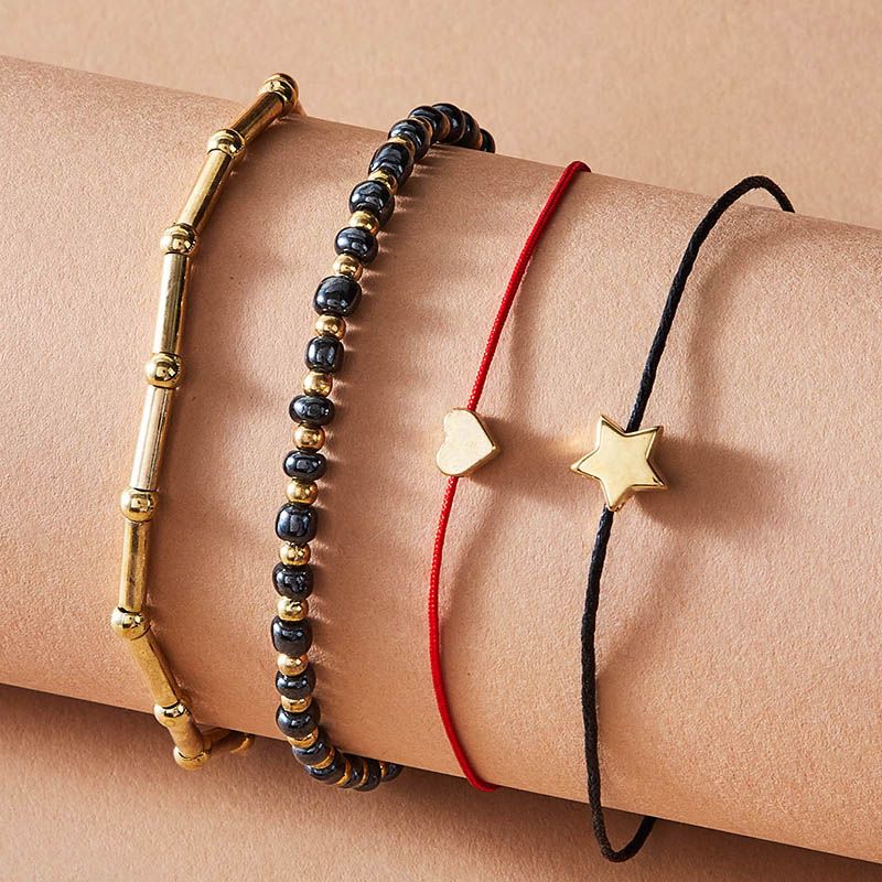 Simple Love Five-pointed Star Wax Thread Braided Bracelet