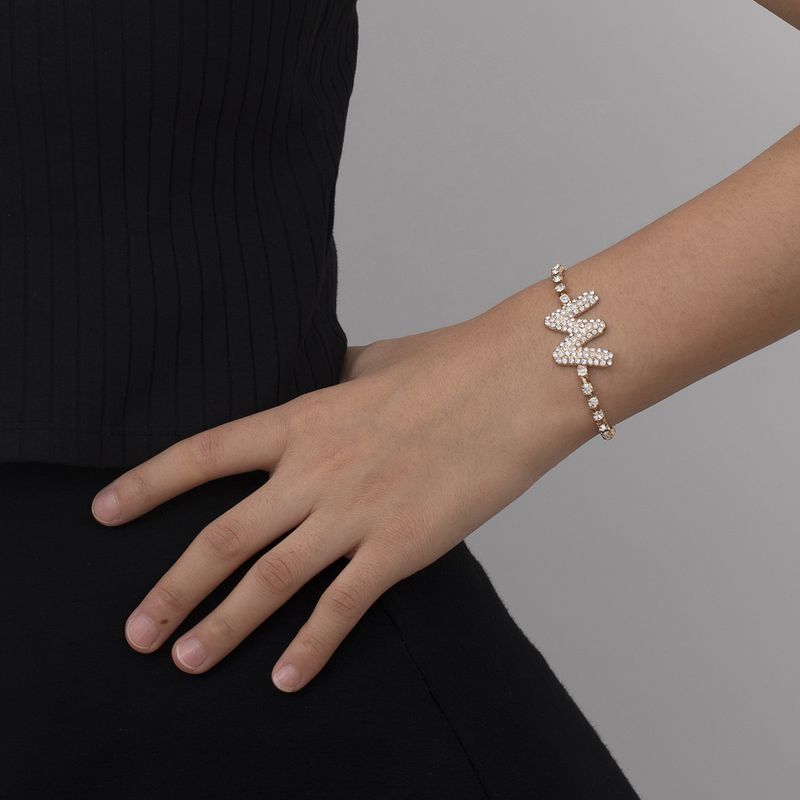 Fashion  Creative Alloy New  Letter  Simple Micro Diamond Bracelet