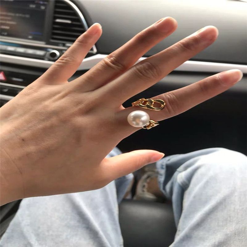 Korea New Simple Retro  Pearl Ring