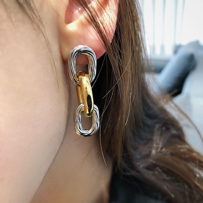 Metal Chain Long Tassel Earrings